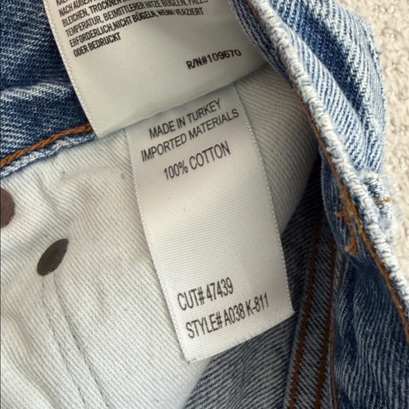 Agolde Women's Light Blue Distressed Jean Shorts - Picture 4 of 5